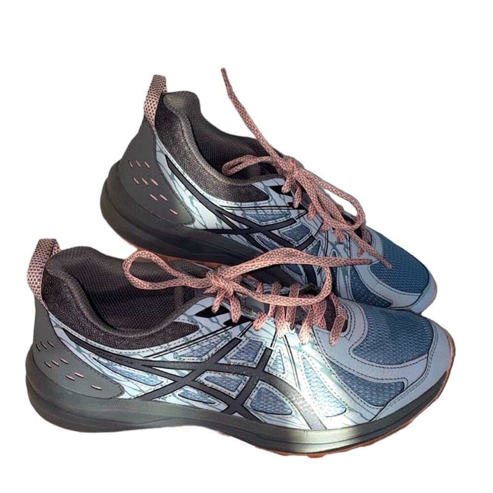 Womens Asics Gray Frequent Trail Athletic Running Comfort Sneakers Size 8.5